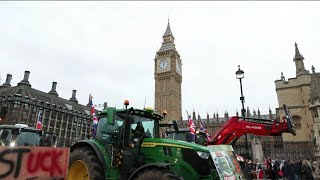 Tractors gather in front of UK parliament to protest inheritance tax | AFP