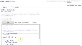 Codingbat - count_events (Python)