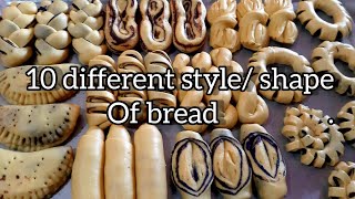 10 DIFFERENT STYLE / SHAPE  OF BREAD/😲PAANO GUMAWA NG IBAT IBANG KLASE O PORMA NG TINAPAY?