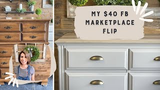 Before and After My $40 FB Marketplace Flip - Furniture Flip Tutorial