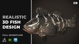 08 FISH SCALES DETAILING SCULPT TUTORIAL IN ZBRUSH  CREATURE DESIGN IN ZBRUSH