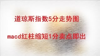 【金融·投资·股票】美股道琼斯指数5分走势图  macd红柱缩短1分卖点即出（20190120）