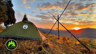 Solo winter Camping with Stillness Still Stove, Chicken Grills, and Picturesque Mountains at Nokdara