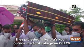 Youth Congress protests over 'negligence' in death of COVID patient in Kochi