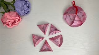 手工折纸制作 绣球灯笼挂件挂饰 节日礼物 趣味实验Hans-made origami tutorial Parent-child activities paper lantern FUNNY