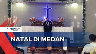 Ratusan Jemaat Gereja HKBP Sudirman Medan Ikuti Kebaktian Natal