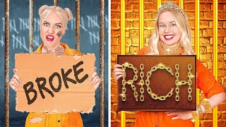 RICH JAIL VS BROKE JAIL || Funny Food Situations & DIY Ideas by 123 GO! FOOD