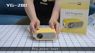 SOMRIO Mini projetor portátil 1080P Home Projection LED-YG280