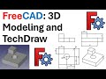 FreeCAD tutorial: 3D Modeling and TechDraw - Create a 2D technical drawing from 3D drawing