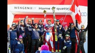 Swiss racer wins world's longest downhill in Wengen