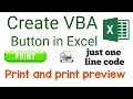 Create VBA button for print and print preview in excel/print excel sheet through VBA button/learn it