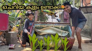 ഡ്രാഗൺ കുഞ്ഞിന് fridge box കൊണ്ട് കുളം ഉണ്ടാക്കി...😍 | making natural setup tank for silver arowana