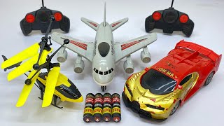 RemoteControl RC Flying Helicopter with Rechargeable Light Car and Airplane Unboxing and Testing😍