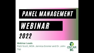 Panel Management Webinar Nov 19, 2022