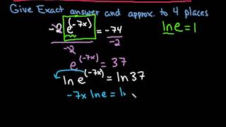 Solve Exponential Equation with Base e Using Logarithms