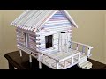 How to Make House From Waste Paper - DIY Mini Log Cabin - Paper Crafts