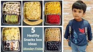 5 snacks box ideas for play school/nursery/kindergarten kids || Monday-Friday snack recipes||