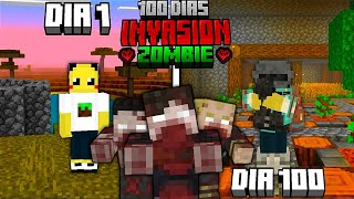 SOBREVIVÍ 100 DÍAS En Una INVASIÓN ZOMBIE En MINECRAFT HARDCORE