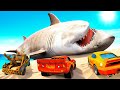 GIANT SHARK abandoned on the Shore Was Found by Lightning McQueen and Friends | PIxar Cars