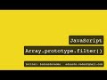 JavaScript - Array.prototype.filter