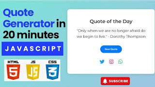 Quote Generator using JavaScript (Hindi) | JS Project Ideas for beginners #html #css #javascript