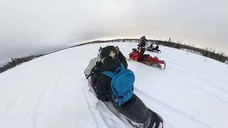 SNOWMOBILE RIDE IN STANLEY MISSION SASKATCHEWAN CANADA. 360 Camera