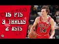 Matas Buzelis 15 pts 3 threes 2 asts vs Bucks 2024 Preseason