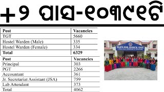 ଏକଲବ୍ଯ ବିଦ୍ୟାଳୟରେ ଆସିଲା ୧୦୩୯୧ଟି ପଦବୀ ଓଡ଼ିଶାର ପିଲାଙ୍କ ପାଇଁ EKLAVY SCHOOL 10391 VACANCY +2 PASS JOBS