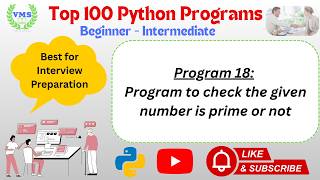 Python Program 018 | Prime Number Program in Python | Python Interview Question