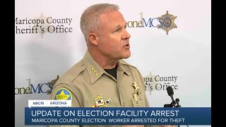 LIVE: Maricopa County officials provide update on election worker arrest