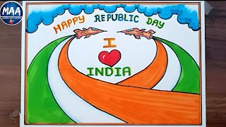 Happy Republic day drawing | 26th January drawing | Republic day drawing very easy | #republicday