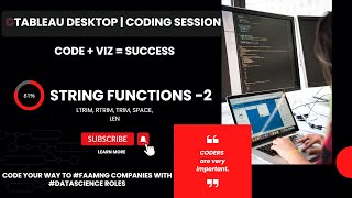 Tableau Desktop Training | Coding Bootcamp | String Functions Part 2