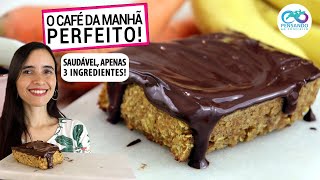 SÓ AVEIA, CENOURA E BANANA PARA O CAFÉ DA MANHÃ MAIS SAUDÁVEL E FÁCIL! Bolo de cenoura dos sonhos!