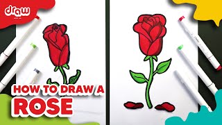 How to Draw a Rose for Valentine's Day