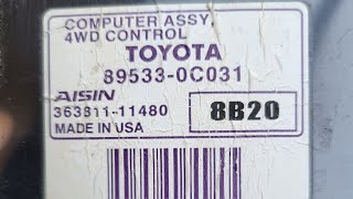 2008 Toyota Tundra TCCM 4x4 Control Module Location and Removal