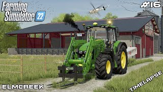 Building COW BARN and mowing GRASS and HAY | Elmcreek | Farming Simulator 22 | Episode 16