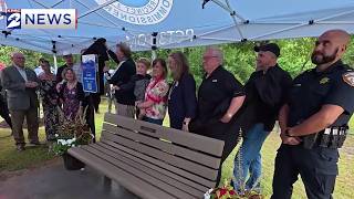 Memorial bench created to honor Austin Kanuch, the victim of an unsolved murder