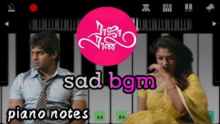 Raja rani | sad bgm | g.v prakash | easy notes | perfect piano