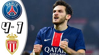 PSG vs Monaco 4-1 | French Ligue 1 2025 | Highlights \u0026 Goals