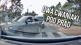 CWANIAK w Audi z dzieckiem i busiarz niebezpiecznie omijają korek na podwójnej ciągłej!