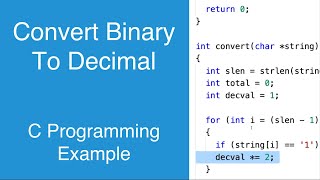 Convert binary to decimal | C Programming Example