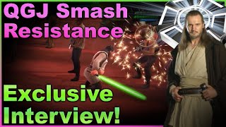 GAC -- QGJ Omicron vs Resistance \u0026 Exclusive Interview Qui-Gon Jinn! - SWGOH Satire