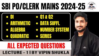 SBI Clerk Mains 2024 | Quant For SBI Mains Exam 2024-25 | DI | Arithmetic | Day-1 | Vipin Shukla