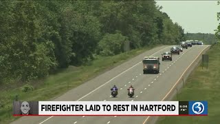 Video: Firefighters salute fallen New Haven firefighter along procession route