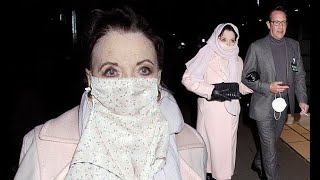 Joan Collins looked chic as she goes for dinner with her husband Percy Gibson