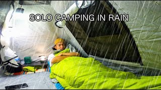 Rainy Solo Camping｜Cooking in a tent and pleasant sound of rain-ASMR-.