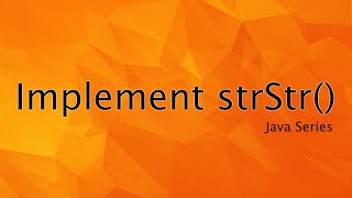 Implement strStr Solution | Java Interview Question