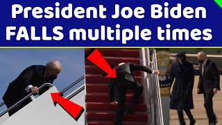#BREAKING: President Joe Biden FALLS multiple times while boarding Air Force One | #short | #video |