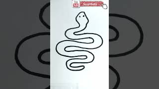 Serpiente y culebra dibujo realizado a trazos