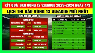 Kết Quả, Bảng Xếp Hạng Vòng 12 V.League 2023 Ngày 4/3 | Lịch Thi Đấu Vòng 13 V.League Mới Nhất